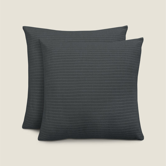 Waffle Cushion Covers - Grey (Pack of 2)