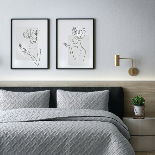 Ultrasonic Quilted Microfiber Bedspread Set