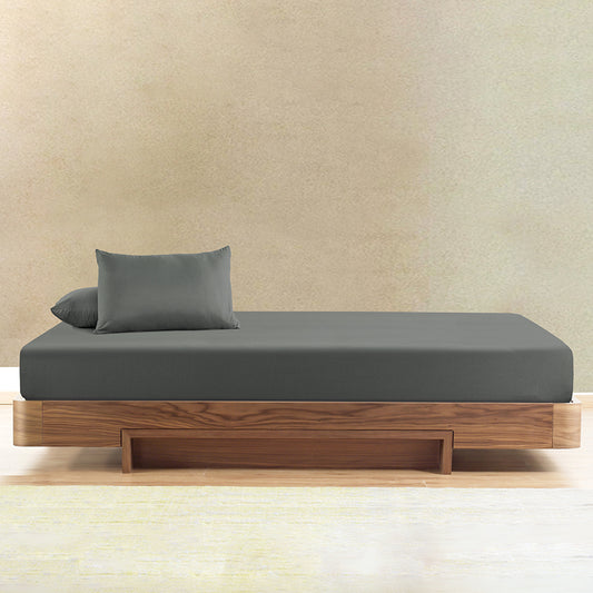 Anthracite Microfiber Fitted Sheet Set