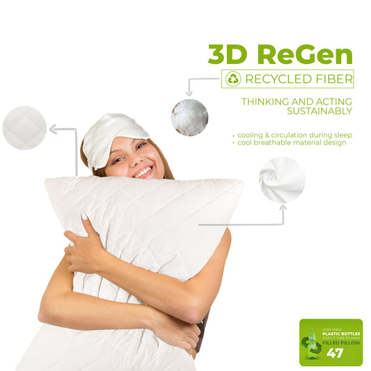 Diamond Pillow 4" Box Filled  (Pack of 2)