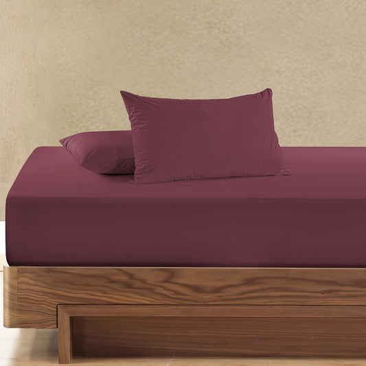 Plain Dyed Fitted Sheet Set