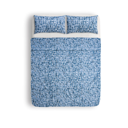 Indigo Mosaic Bed Sheet Set