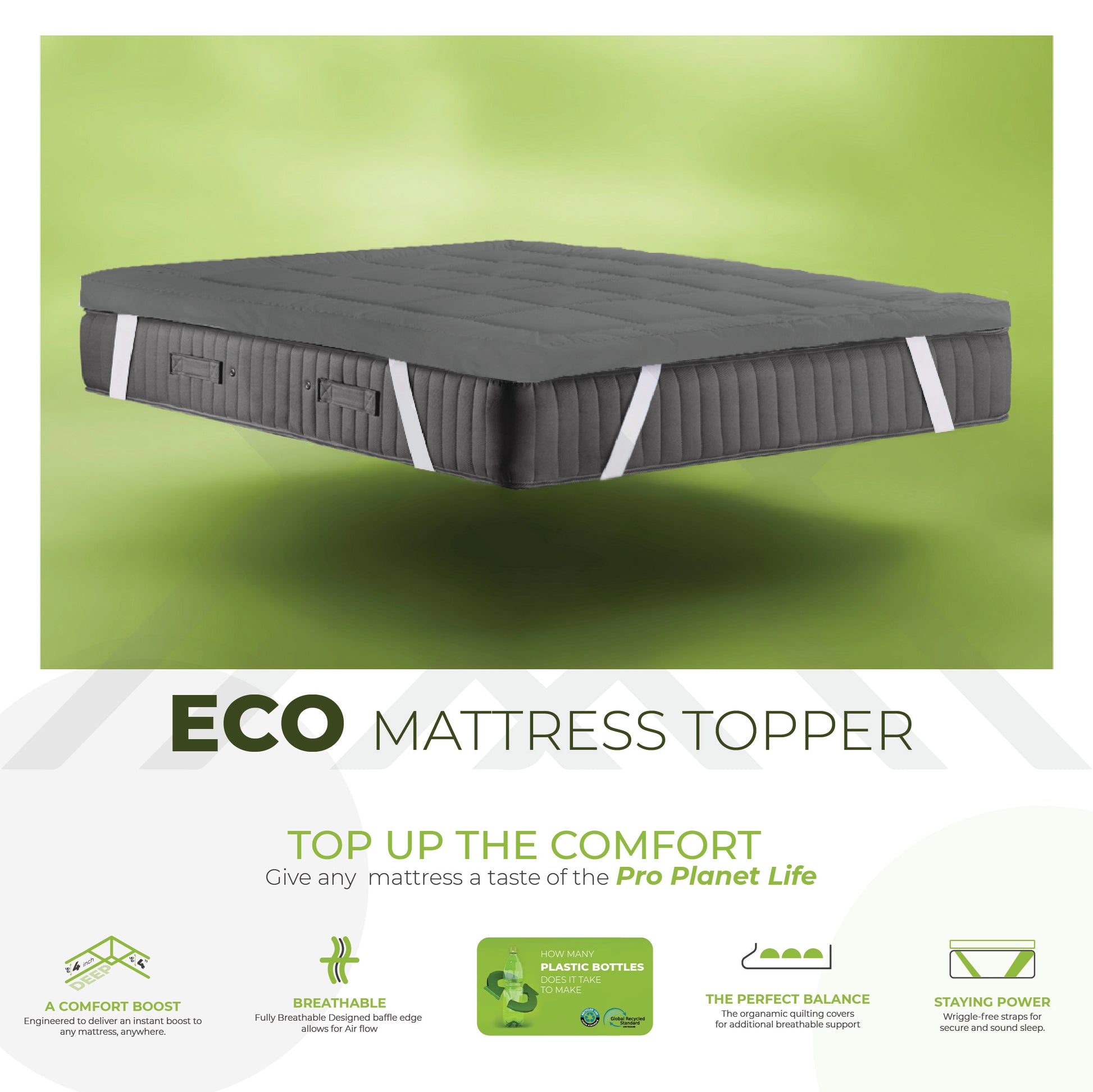 Anthracite Micro Extra Thick Mattress Topper